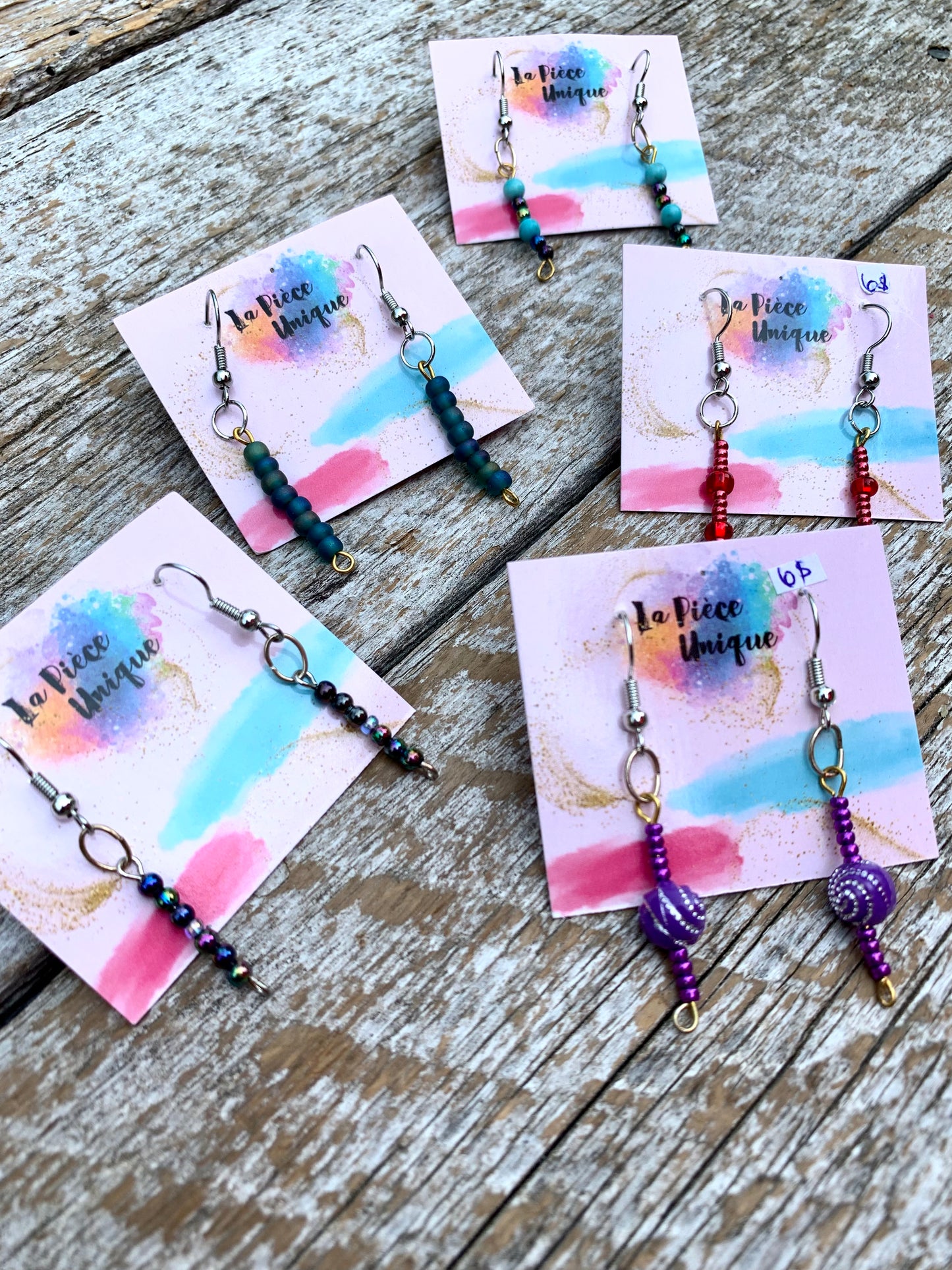Boucles d’oreilles en perles - Moyennes ( +/- 3cm )