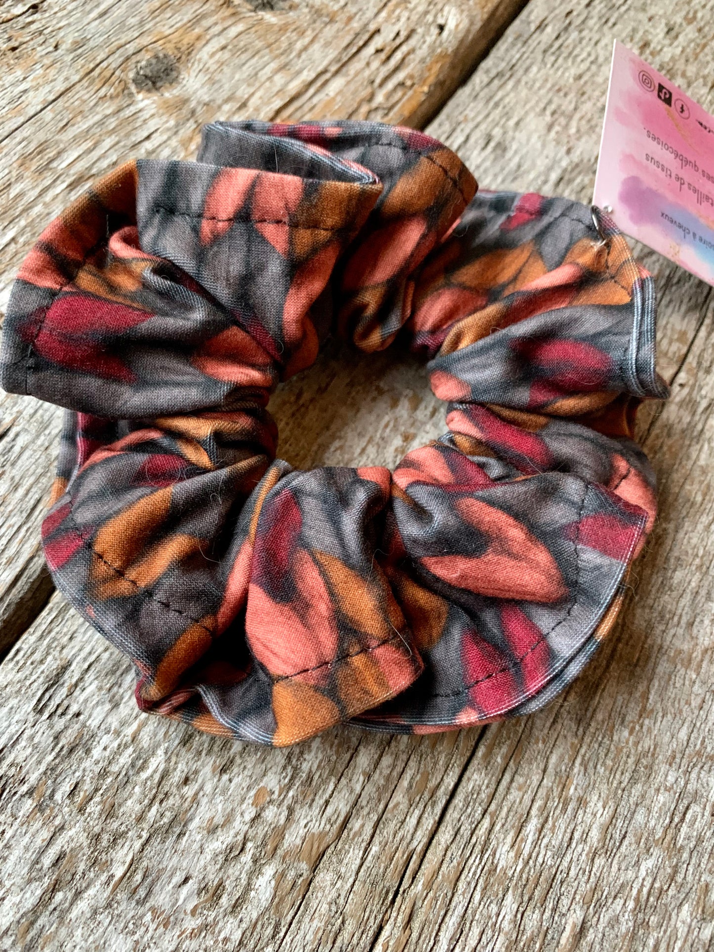 Chouchou - Mailles orange, brun & rouge