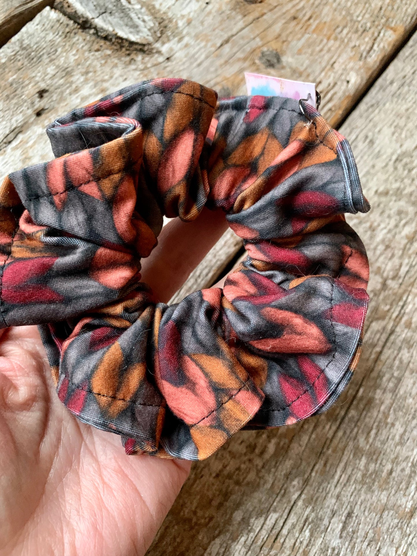 Chouchou - Mailles orange, brun & rouge