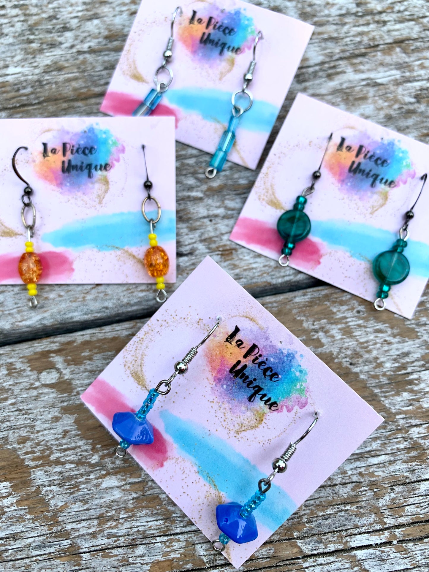 Boucles d’oreilles en perles - Courtes ( +/- 2,5cm )