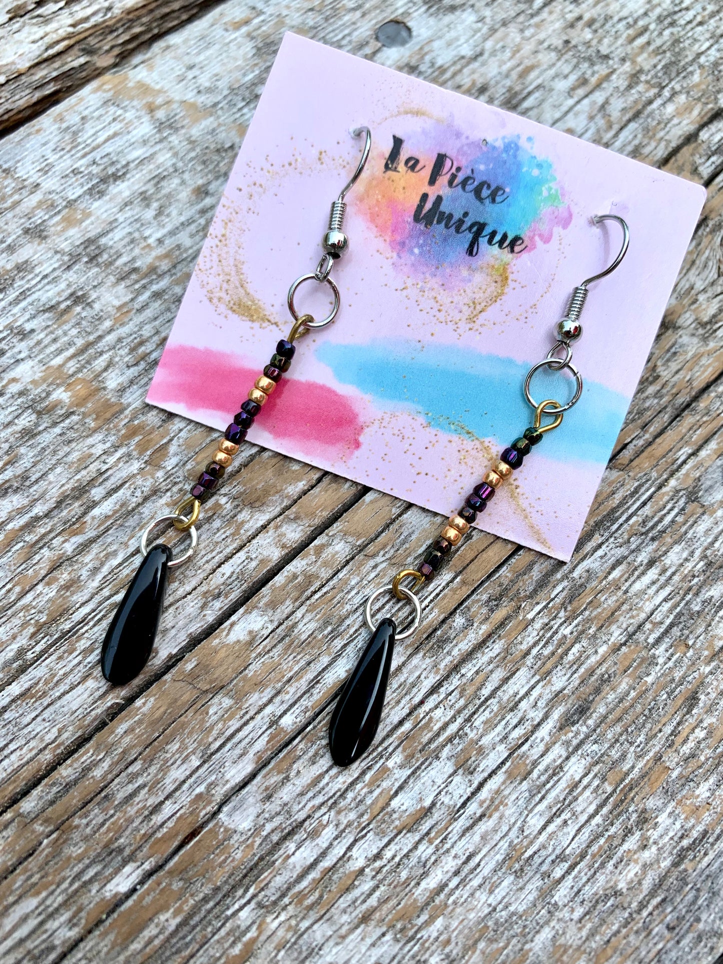 Boucles d’oreilles en perles - Longues ( +/- 4,5cm )