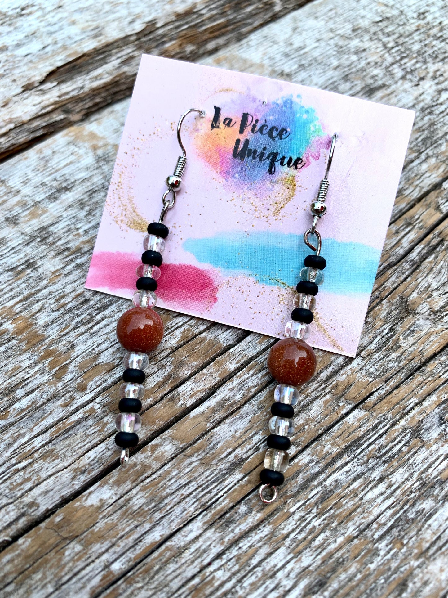 Boucles d’oreilles en perles - Longues ( +/- 4,5cm )