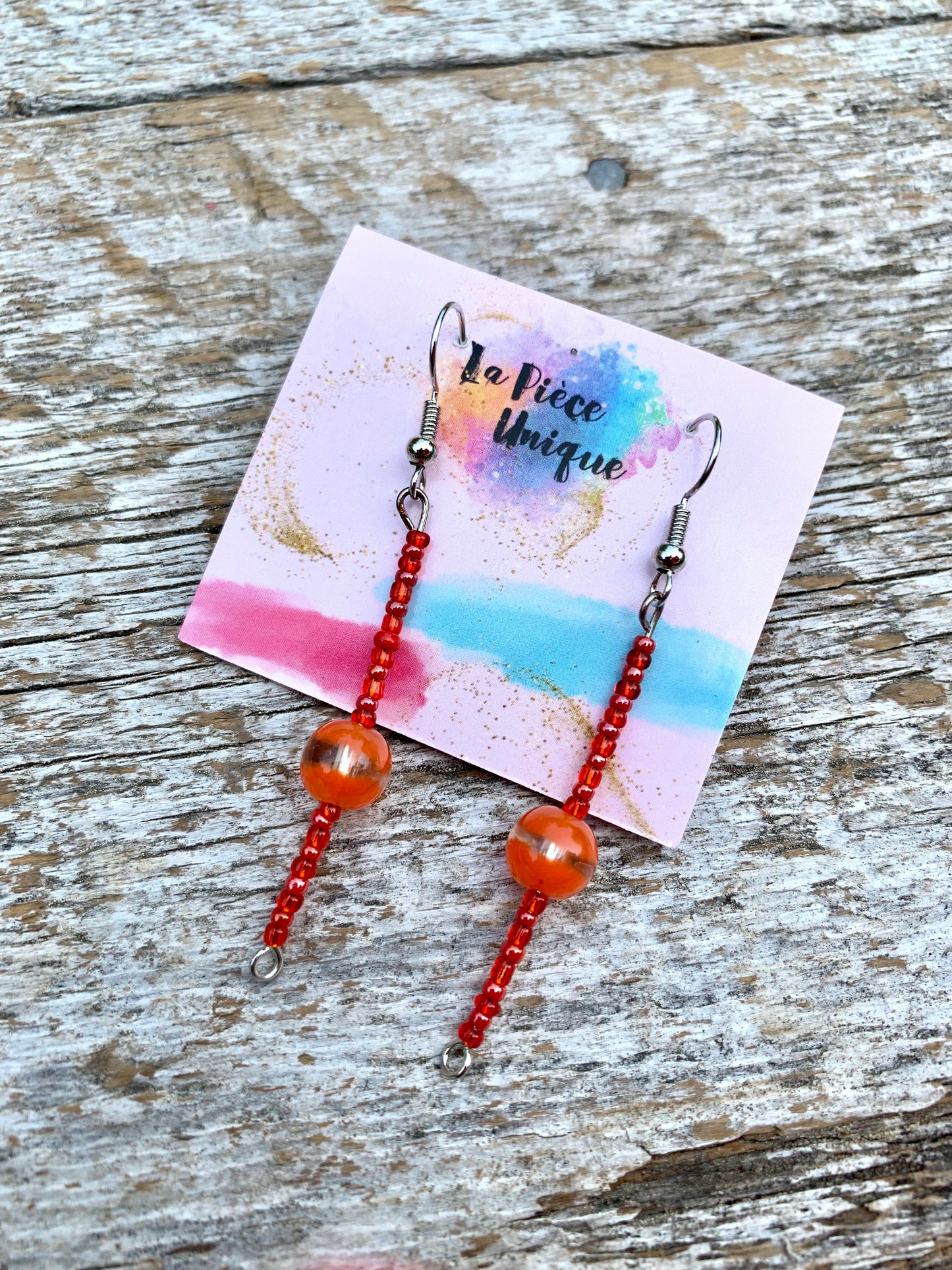 Boucles d’oreilles en perles - Longues ( +/- 4,5cm )