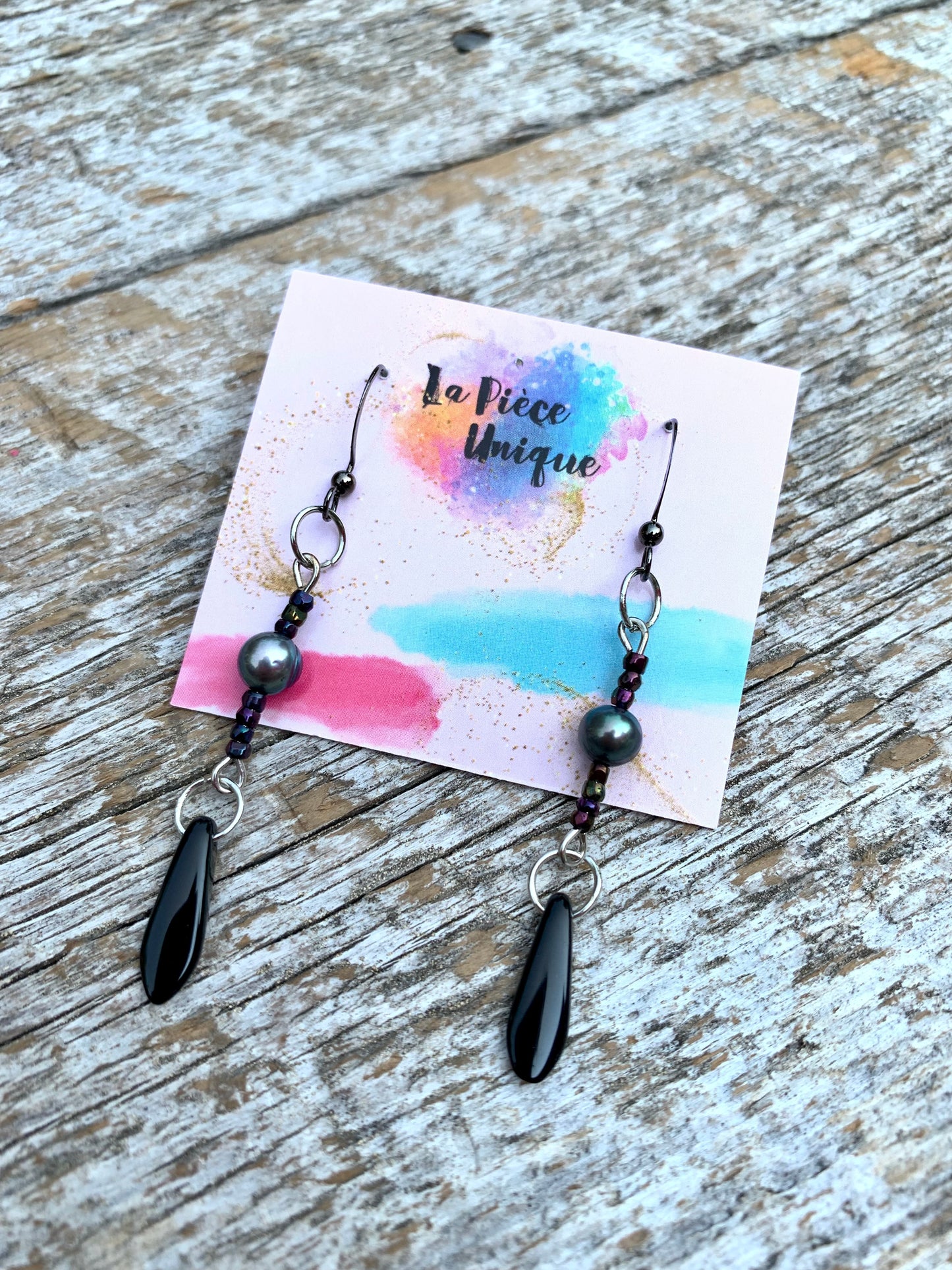 Boucles d’oreilles en perles - Longues ( +/- 4,5cm )