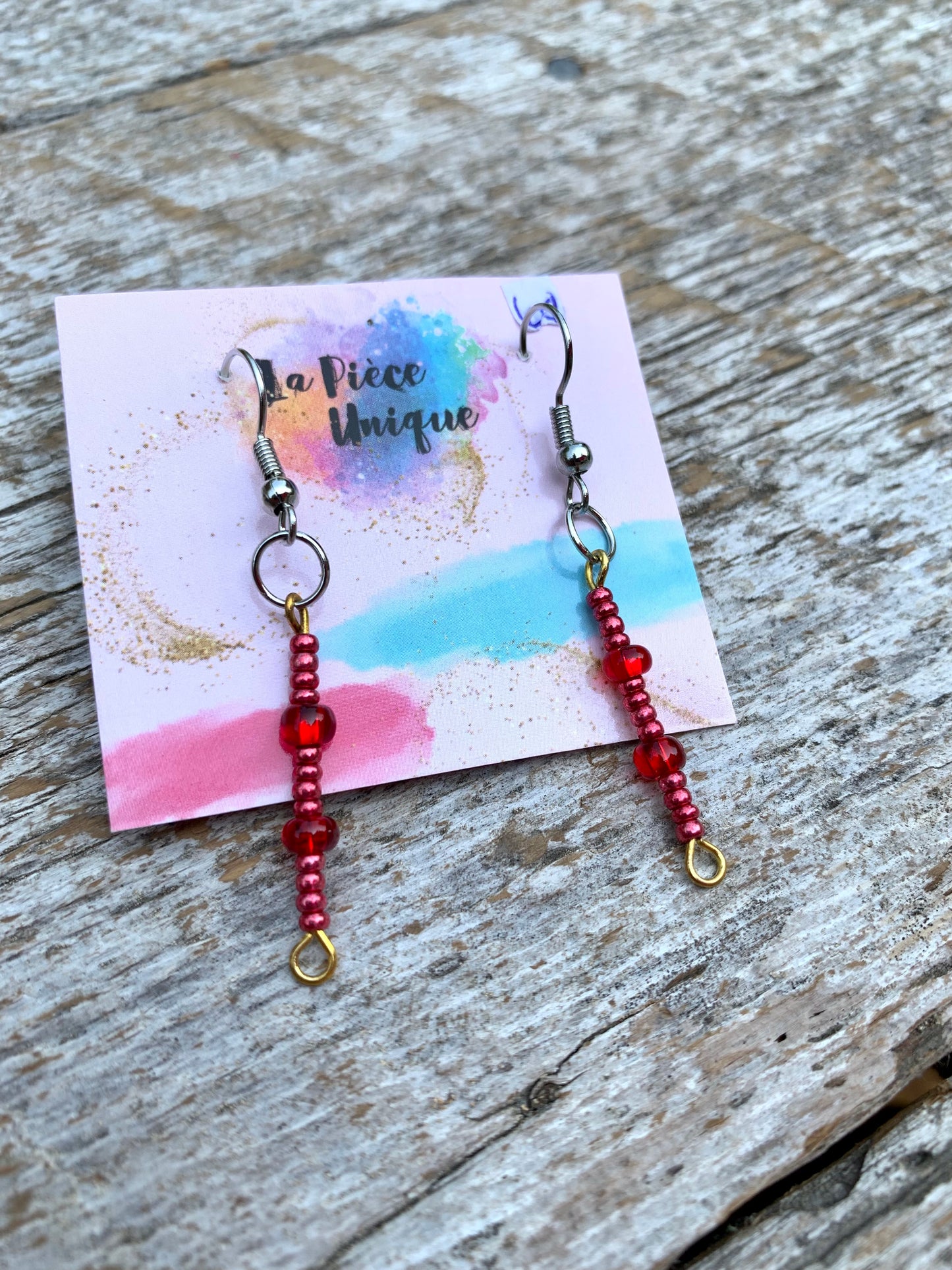 Boucles d’oreilles en perles - Moyennes ( +/- 3cm )