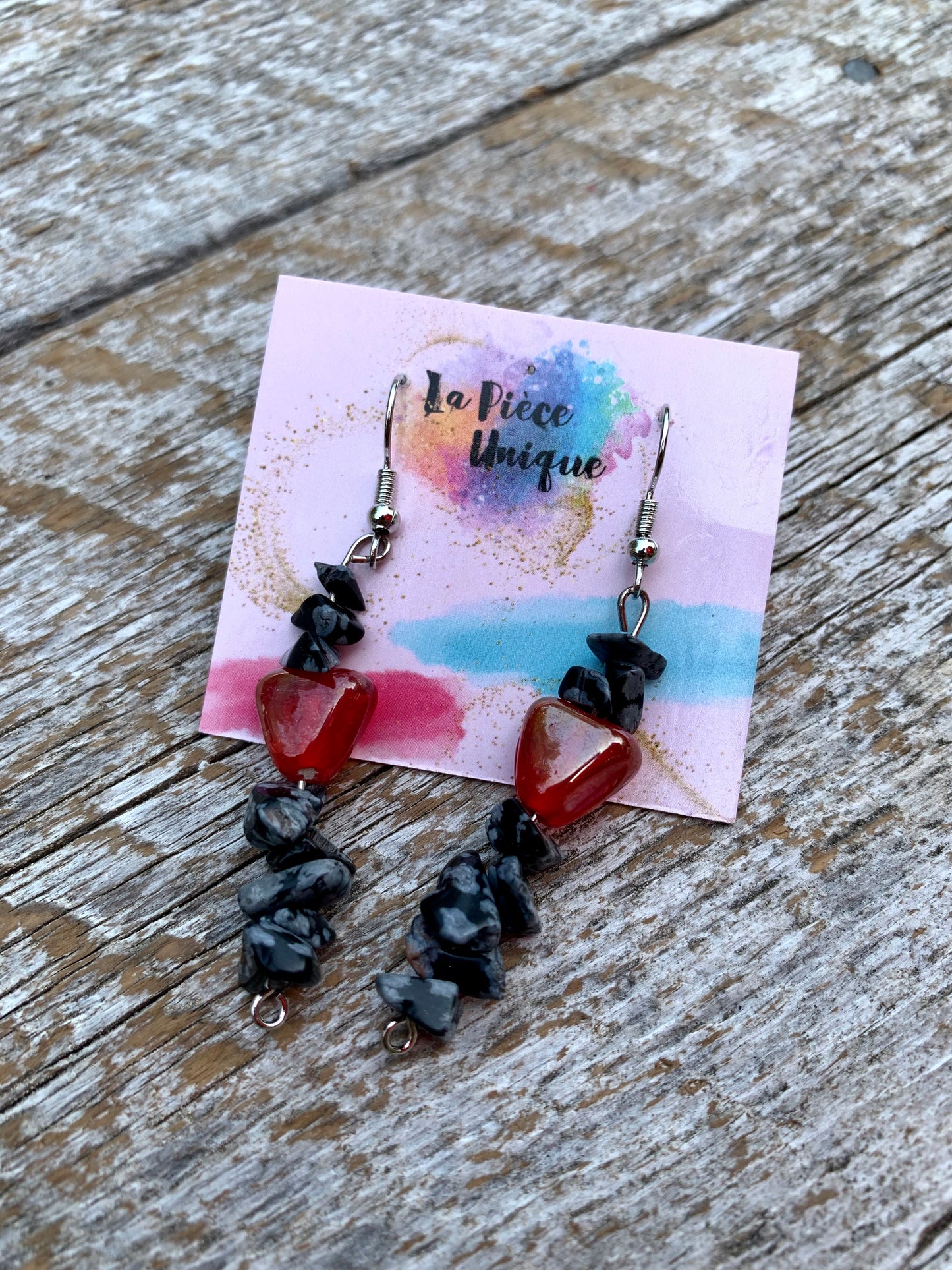 Boucles d’oreilles en perles - Longues ( +/- 4,5cm )