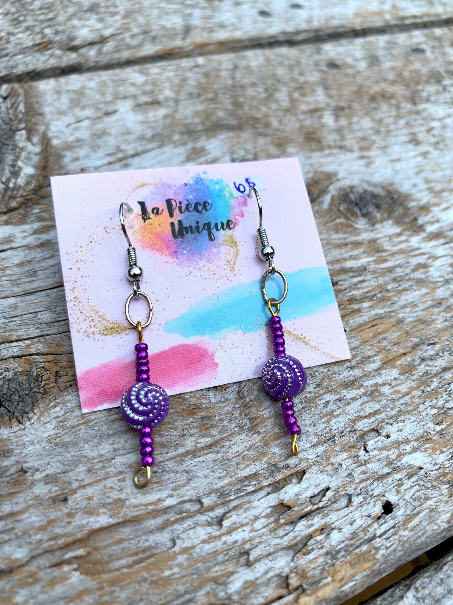 Boucles d’oreilles en perles - Moyennes ( +/- 3cm )